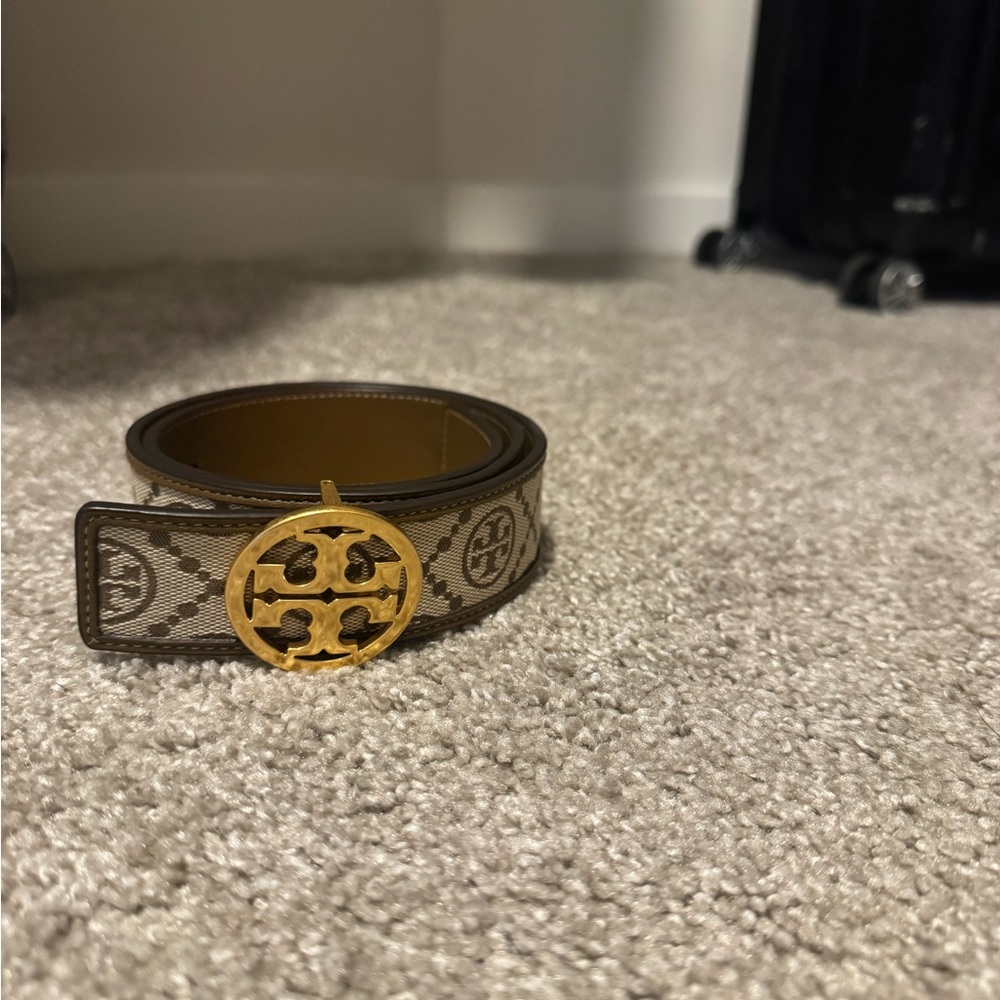Tory Burch Brown and Gold Belt